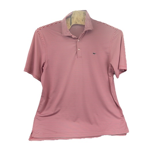 Vineyard Vines Performance Polo Mens Sz XL Red Striped Short Sleeve Golf Preppy - Picture 1 of 9